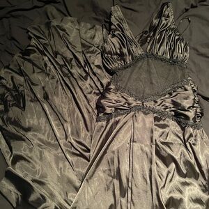 Elegant Black Satin Ballgown